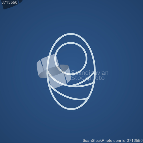 Image of Infant wrapped in swaddling clothes line icon.