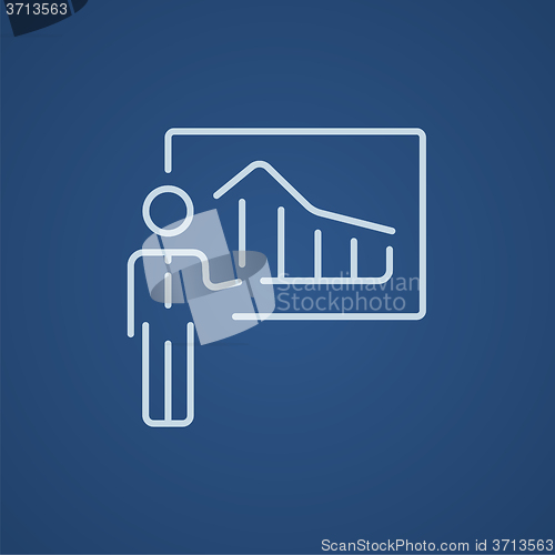 Image of Businessman with infographic line icon.