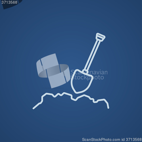 Image of Mining shovel line icon.