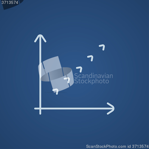 Image of Growth graph line icon.
