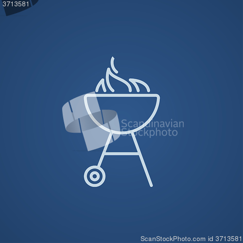 Image of Kettle barbecue grill line icon.