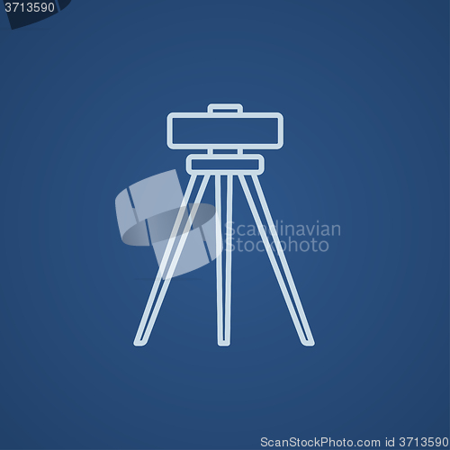 Image of Theodolite on tripod line icon.