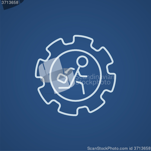 Image of Man running inside the gear line icon.