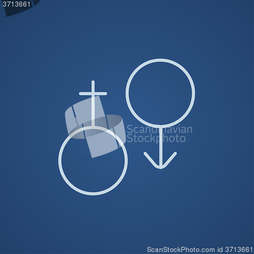 Image of Male and female symbol line icon.