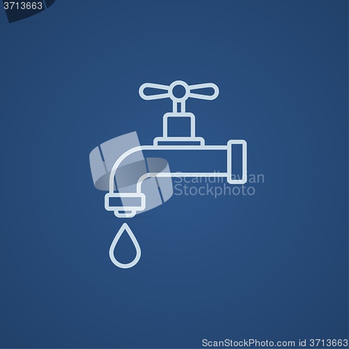 Image of Dripping tap with drop line icon.