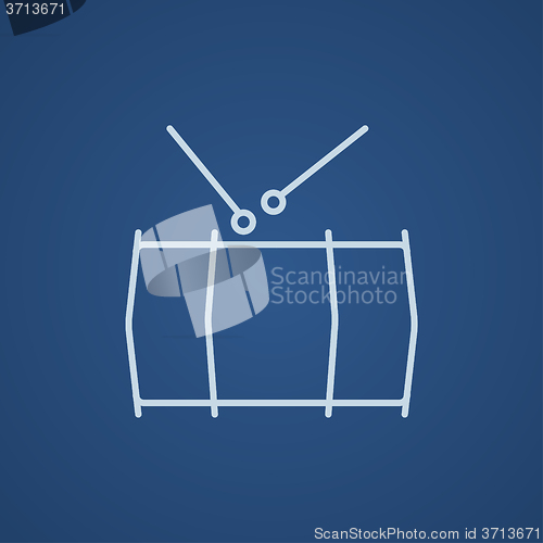 Image of Drum with sticks line icon.