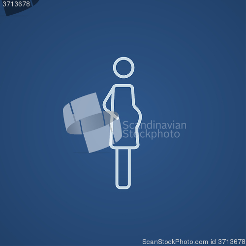 Image of Pregnant woman line icon.