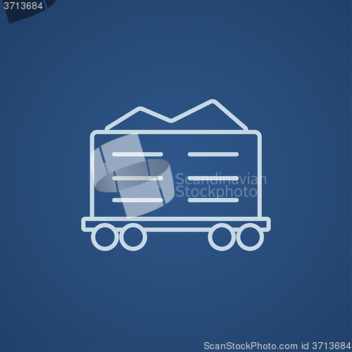 Image of Cargo wagon line icon.