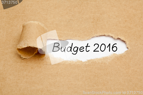 Image of Budget Year 2016 Torn Paper Concept