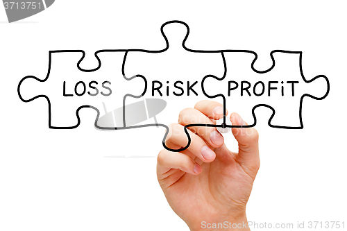 Image of Risk Loss Profit Puzzle Concept