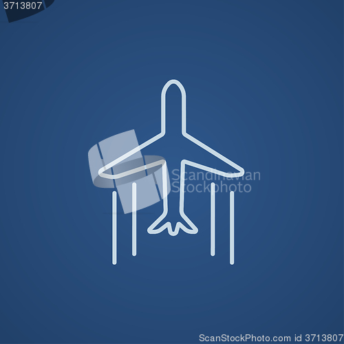 Image of Cargo plane line icon.