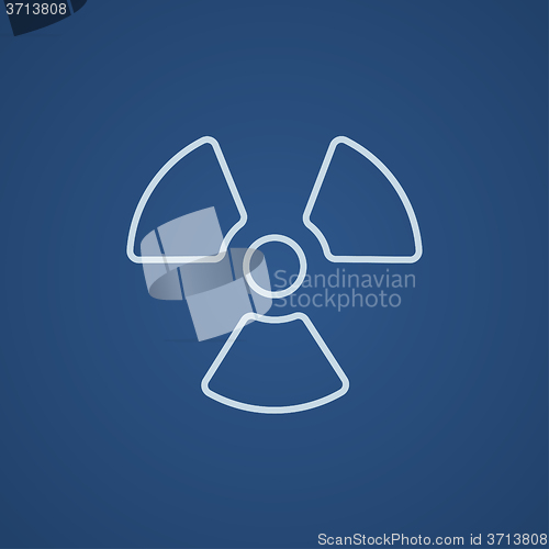 Image of Ionizing radiation sign line icon.