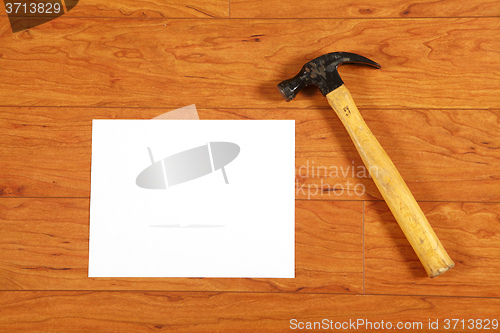 Image of Construction tools on the wooden floor