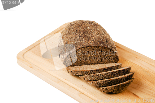 Image of Black homemade bread, isolated on white 