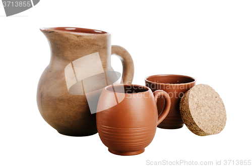 Image of Set of Pottery, it is isolated on white