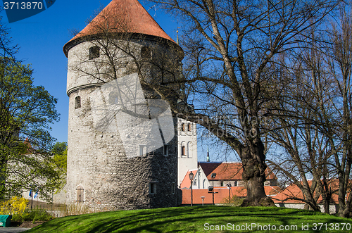 Image of View of the Old Tallinn beautiful spring day