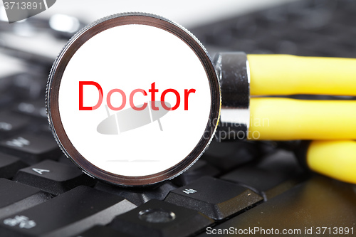 Image of Stethoscope on the keyboard