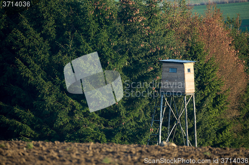Image of Wooden Hunters High Seat, hunting tower