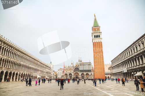 Image of San Marco square with tourists in Venice