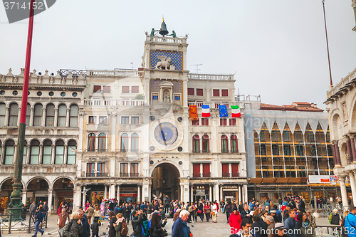 Image of San Marco square with tourists in Venice