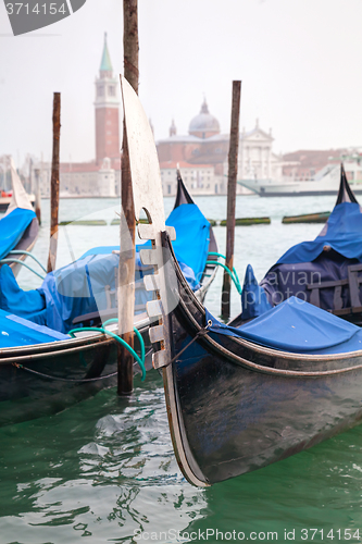 Image of Gondolas floating in Grand Canal