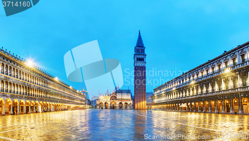 Image of Panoramic overview of San Marco square in Venice, Italy