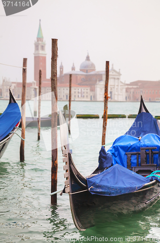 Image of Gondolas floating in Grand Canal