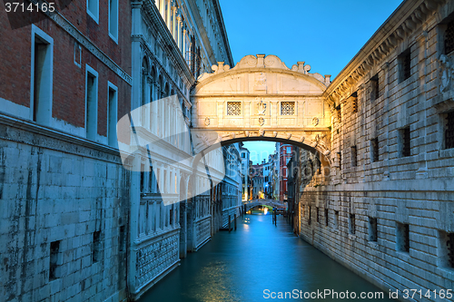 Image of Bridge of sighs in Venice, Italy