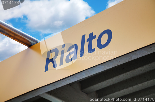 Image of Rialto water bus stop sign