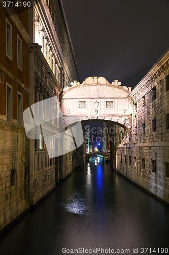 Image of Bridge of sighs in Venice, Italy