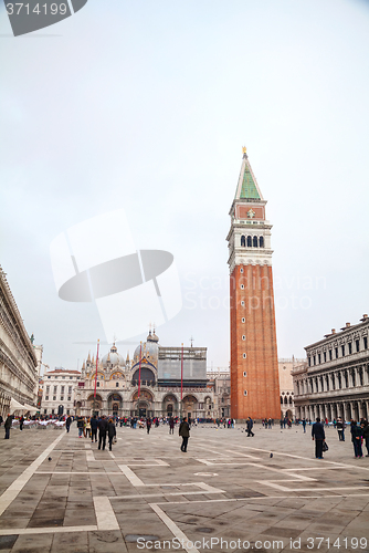 Image of San Marco square with tourists in Venice