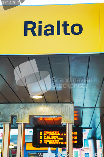 Image of Rialto water bus stop sign