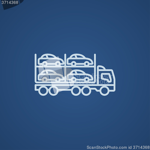 Image of Car carrier line icon.