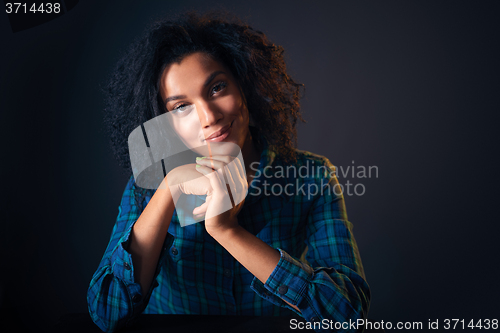 Image of Close up portrait of african american woman