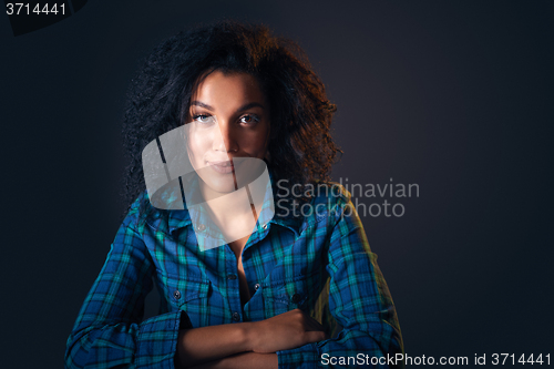 Image of Close up portrait of african american woman