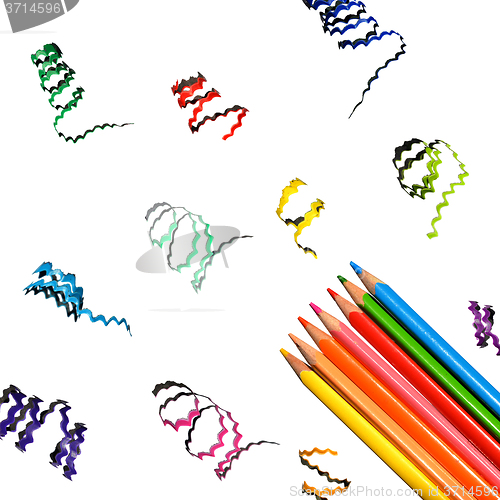 Image of Colorful pencils and clippings