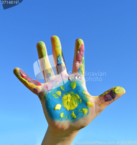 Image of Painted kid hand