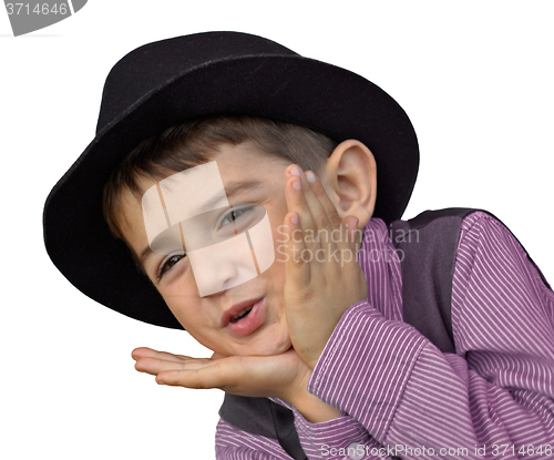 Image of Kid gives a kiss