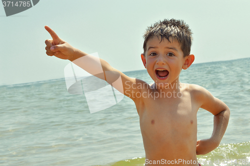 Image of Kid shows with finger
