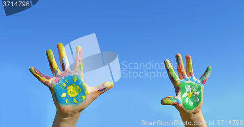 Image of Painted kid hands