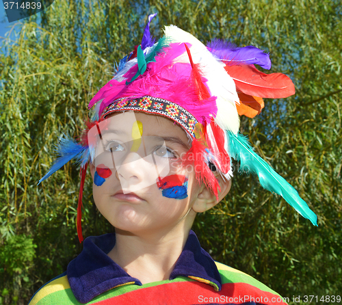 Image of Cute child dressed as Injun