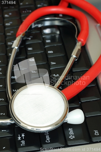 Image of Stethoscope on Keyboard