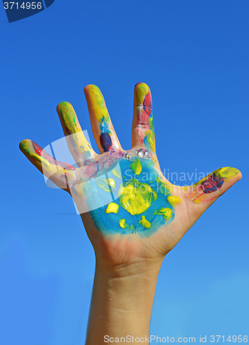 Image of Painted kid hand