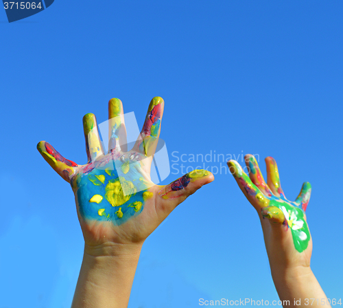 Image of Painted kid hands