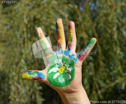 Image of Painted kid hand