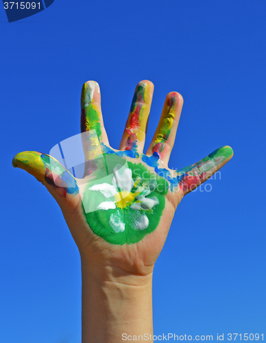 Image of Painted kid hand