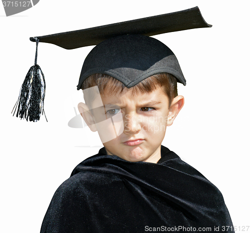 Image of Kid graduate with graduation cap