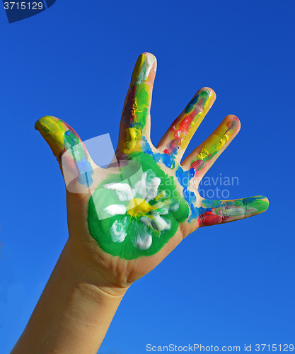 Image of Painted kid hand