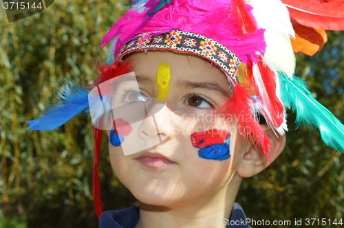 Image of Cute kid dressed as Injun