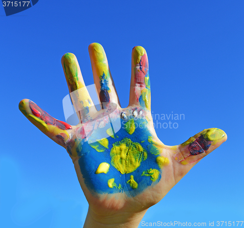 Image of Painted kid hand